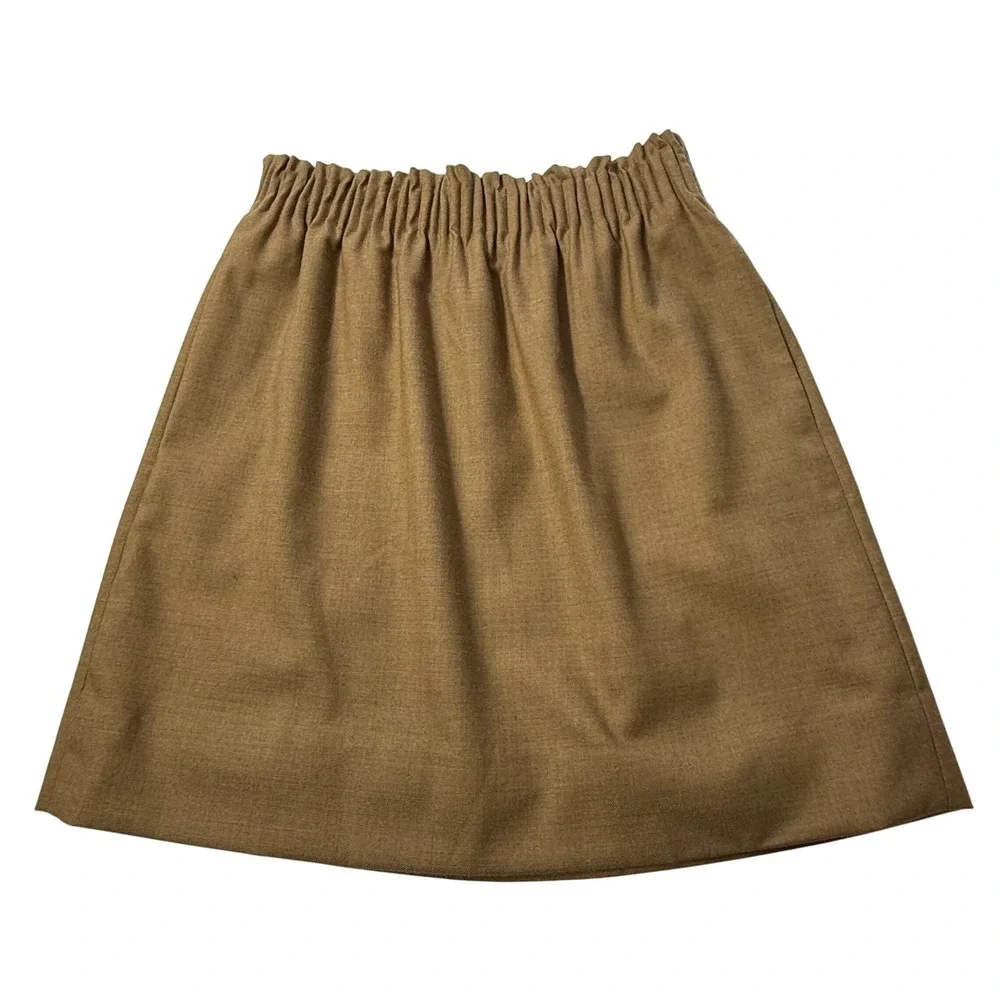 J.Crew Wool-Blend Gathered Waist‎ Mini Skirt Camel Womens 0